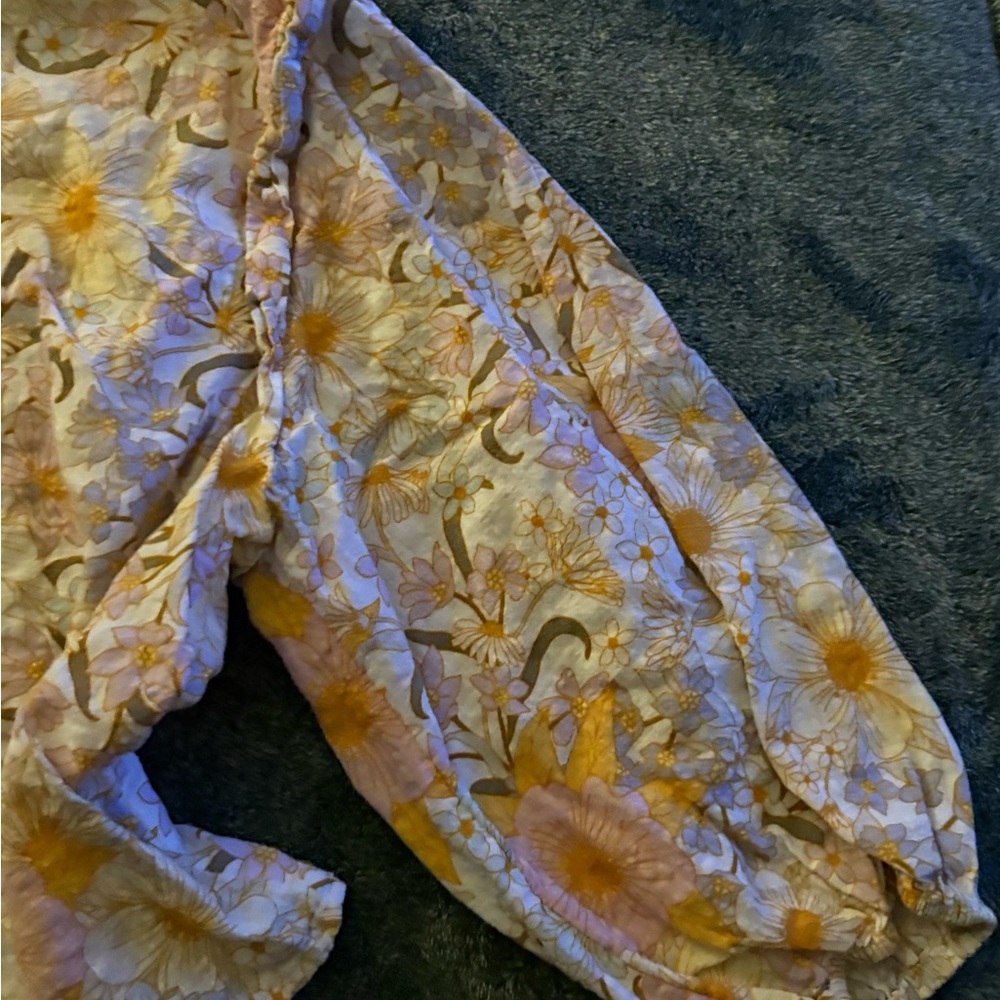 a.n.a Cream and Orange Floral Top